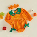Romper Bebê Doce Abóborinha com Faixa para Halloween - Boutique Baby Kids