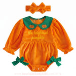 Romper Bebê Doce Abóborinha com Faixa para Halloween - Boutique Baby Kids
