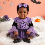 Romper Bebê Fantasia Bruxinha com Saia de Tule e Laço - Boutique Baby Kids