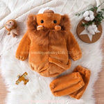 Romper Bebê Fantasia Rei Leão com Capuz Juba Felpuda - Boutique Baby Kids