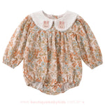 Romper Pimpão Bebê Jardim da Coelhinha Floral com Gola Bordada - Boutique Baby Kids 