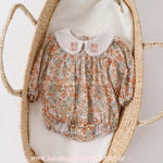 Romper Pimpão Bebê Jardim da Coelhinha Floral com Gola Bordada - Boutique Baby Kids 