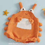 Romper Body Bebê Fantasia Caranguejo Divertido 3D - Boutique Baby Kids