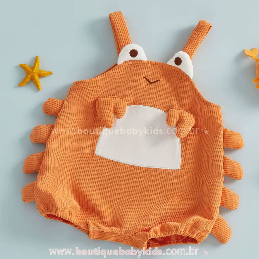 Romper Body Bebê Fantasia Caranguejo Divertido 3D - Boutique Baby Kids