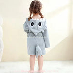 Roupão Infantil Temático Tubarãozinho do Mar com Capuz 3D Cinza - Boutique Baby Kids 