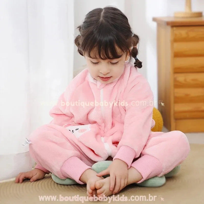 Saco de Dormir Infantil Coelhinha Sonolenta Manga Longa Rosa - Boutique Baby Kids