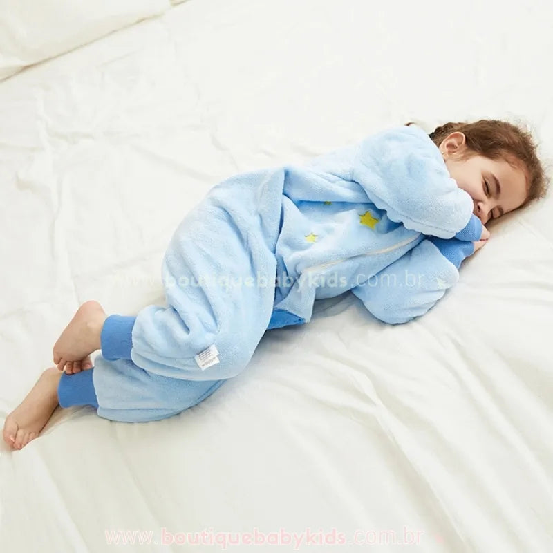 Saco de Dormir Infantil Dinossauro Manga Longa Azul - Boutique Baby Kids