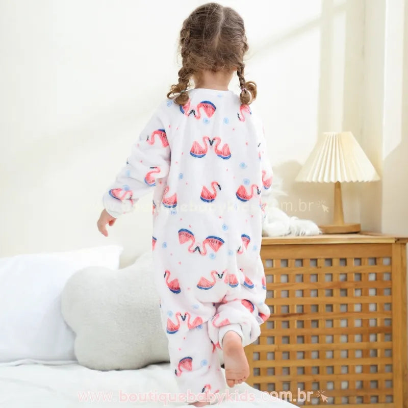 Saco de Dormir Infantil Estampa de Flamingos e Melancia Manga Longa - Boutique Baby Kids