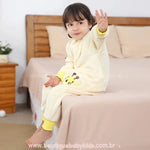 Saco de Dormir Infantil Bordado de Girafinha Manga Longa Amarelo - Boutique Baby Kids