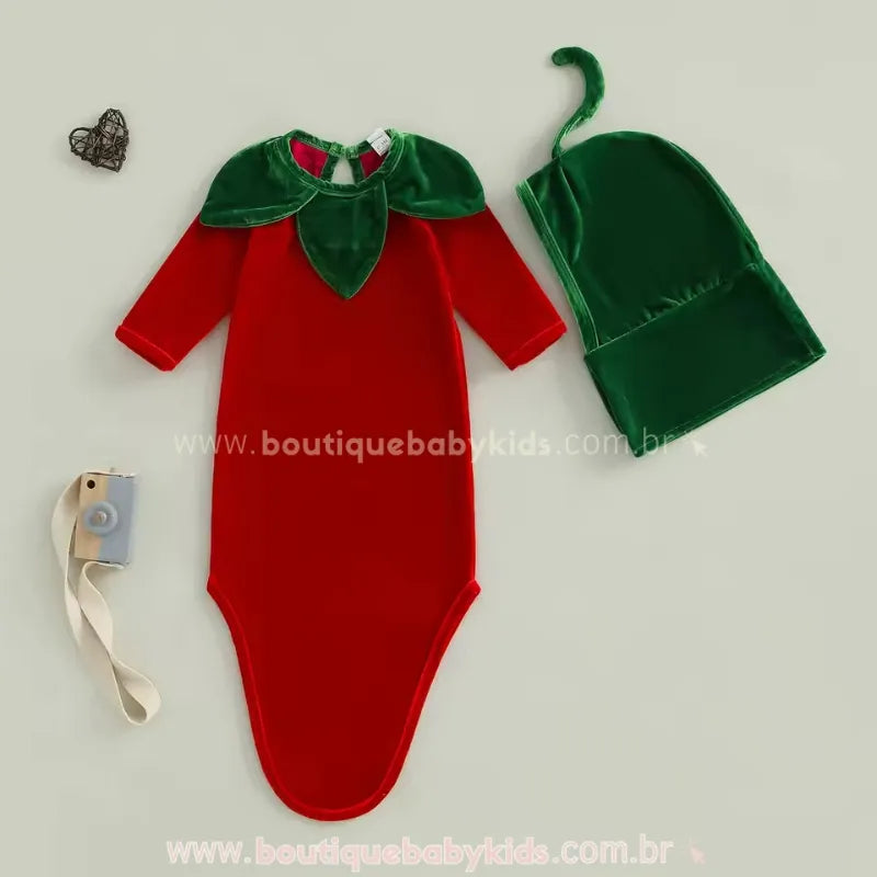 Saco de Dormir Bebê Moranguinho do Amor Manga Longa - Boutique Baby Kids