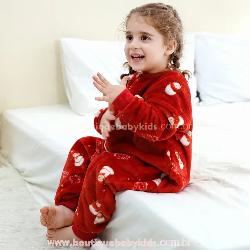 Saco de Dormir Infantil Natal dos Sonhos Manga Longa Vermelho - Boutique Baby Kids