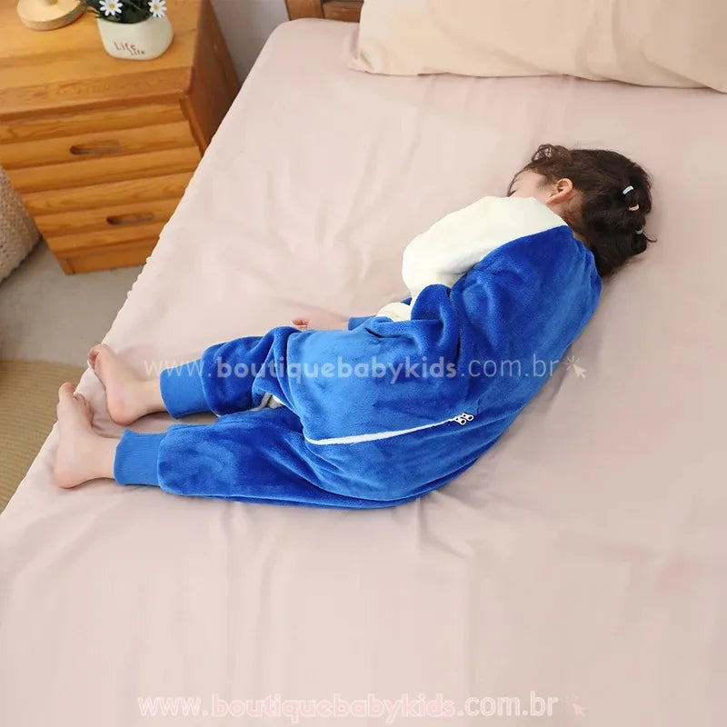 Saco de Dormir Infantil Pinguim do Ártico Manga Longa Azul - Boutique Baby Kids