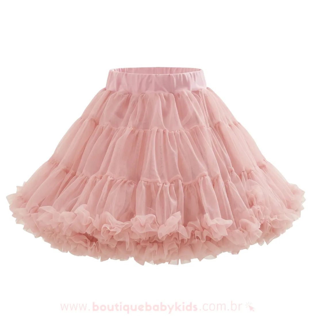 Saia Infantil Tutu Doce Bailarina com Tule e Babados Rosa - Boutique Baby Kids 