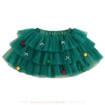 Saia Infantil Tutu Mini Árvore de Natal com Pompons - Boutique Baby Kids