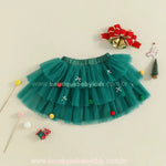 Saia Infantil Tutu Mini Árvore de Natal com Pompons - Boutique Baby Kids
