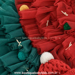 Saia Infantil Tutu Mini Árvore de Natal com Pompons - Boutique Baby Kids