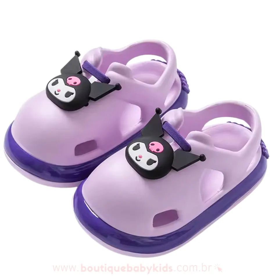 Sandália Infantil Temática Personagens Sanrio Kuromi Lilás - Boutique Baby Kids