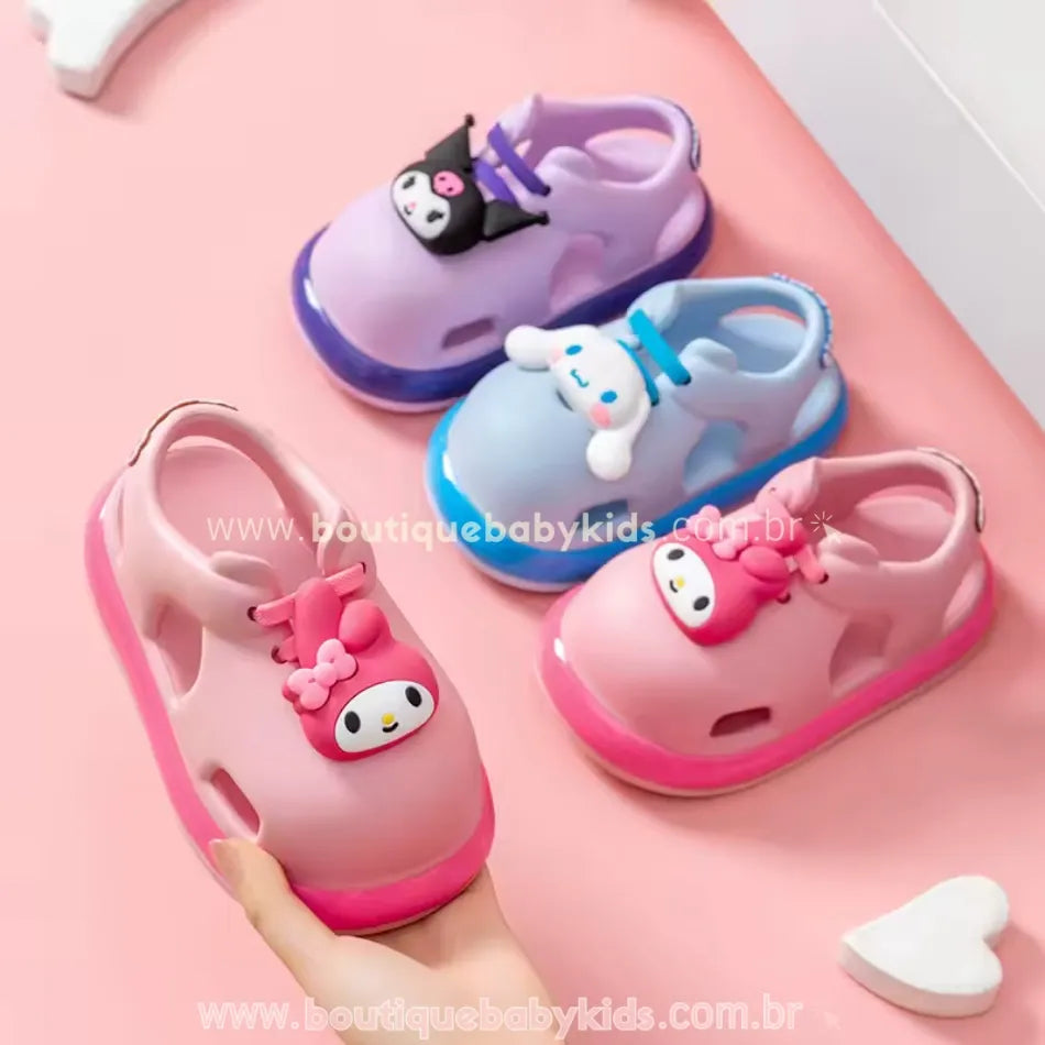 Sandália Infantil Temática Personagens Sanrio Cinnamoroll, Kuromi e My Melody - Boutique Baby Kids