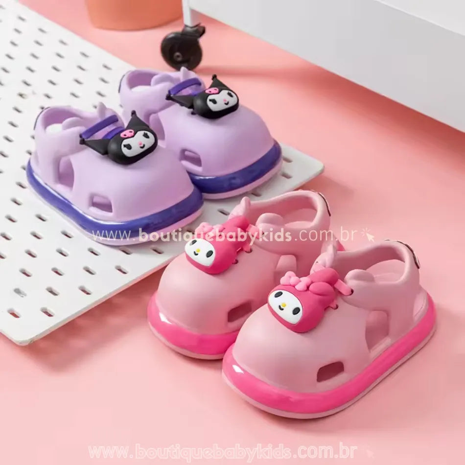 Sandália Infantil Temática Personagens Sanrio Kuromi e My Melody - Boutique Baby Kids