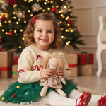 Suéter Infantil Tricot Natalino Bordado Papai Noel Merry Bege - Boutique Baby Kids 