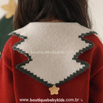 Suéter Infantil Tricot Pinheirinho de Natal com Gola de Árvore - Boutique Baby Kids