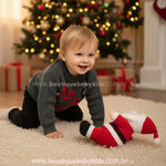 Suéter Bebê Tricot Natalino Ho Ho Ho Verde - Boutique Baby Kids