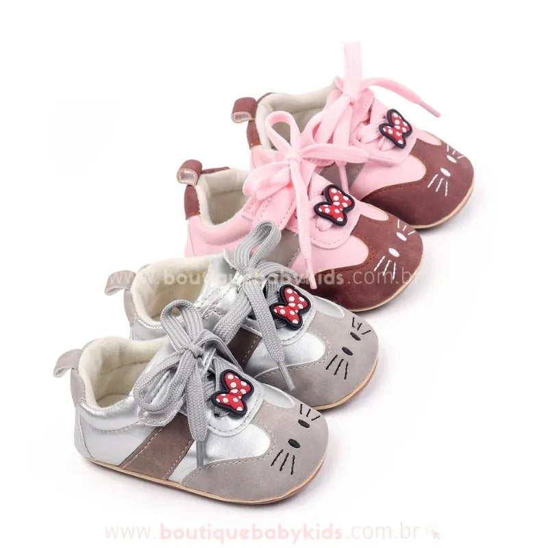 Tênis Bebê Primeiros Passos Gatinha Hello Kitty – Couro Ecológico - Boutique Baby Kids 