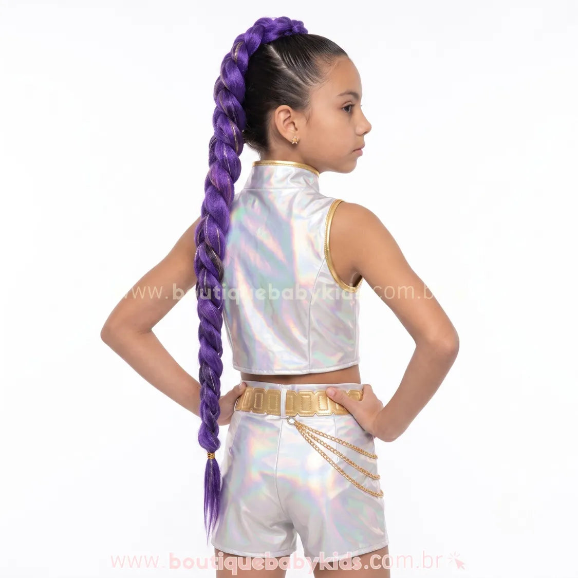 Trança Infantil Para Penteado Guerreiras do K-pop Rumi Roxo - Boutique Baby Kids