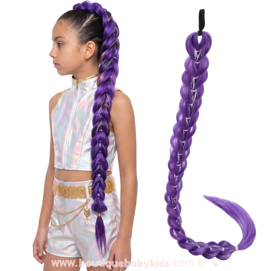 Trança Infantil Para Penteado Guerreiras do K-pop Rumi Roxo - Boutique Baby Kids