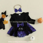 Vestido Bebê Fantasia de Halloween Dona Aranha com Faixa - Boutique Baby Kids