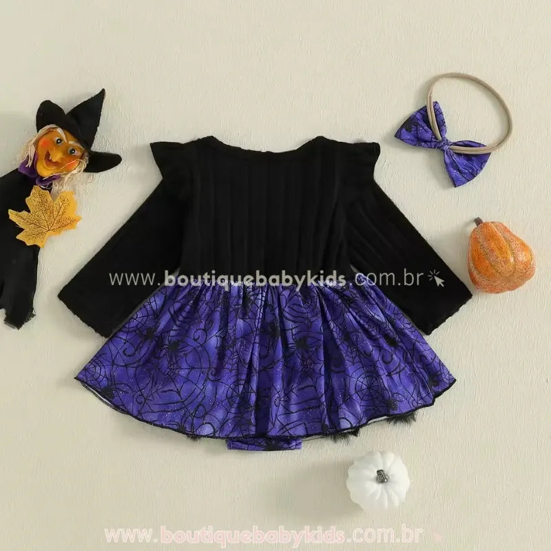 Vestido Bebê Temático Dona Aranha