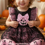 Vestido Infantil Abóborinha Cor-de-Rosa para Halloween - Boutique Baby Kids