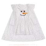 Vestido Infantil de Natal Boneco de Neve com Capa de Tule - Boutique Baby Kids