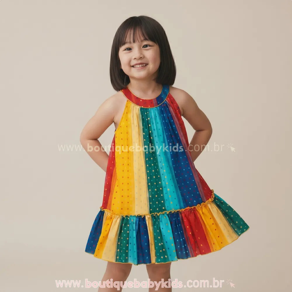 Vestido Infantil Brilho do Arco-Íris - Boutique Baby Kids
