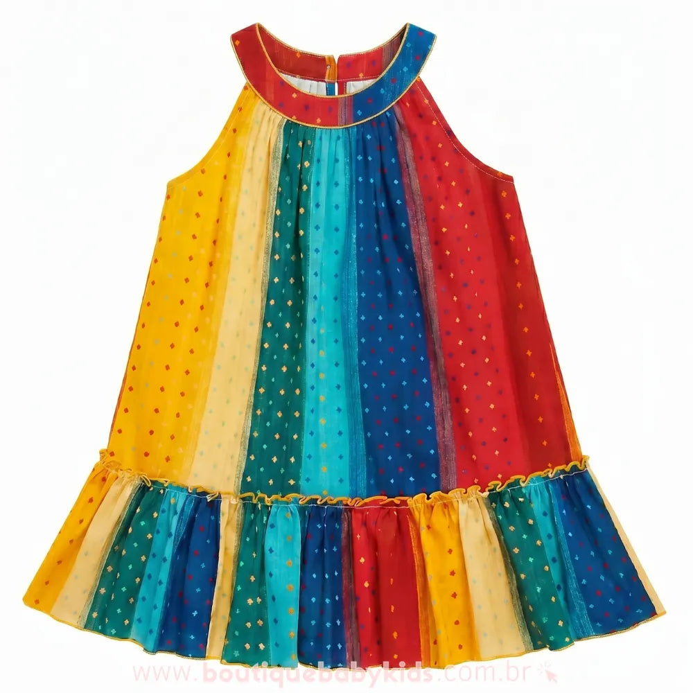 Vestido Infantil Brilho do Arco-Íris - Boutique Baby Kids