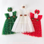 Vestido Infantil Tule Brilho Mágico de Natal com Faixa - Boutique Baby  Kids