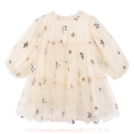 Vestido Infantil Encanto das Estrelas com Tule Bege - Boutique Baby Kids