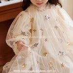 Vestido Infantil Encanto das Estrelas com Tule Bege - Boutique Baby Kids