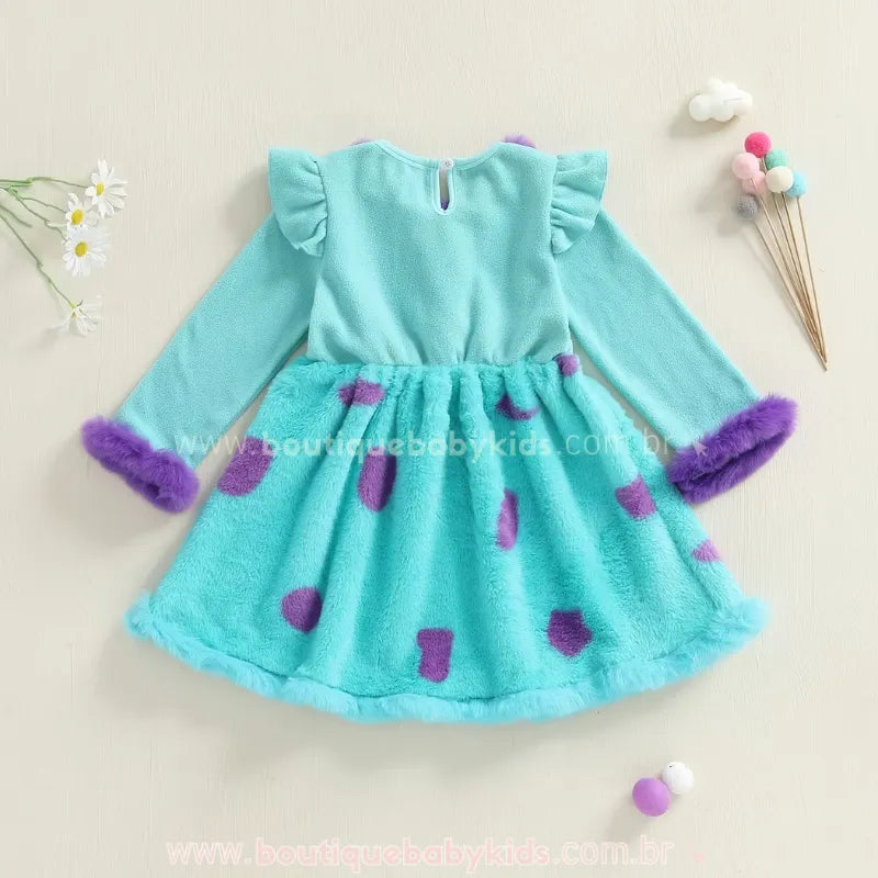 Vestido Infantil Fantasia Monstrinha Sullivan