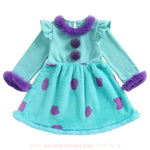 Vestido Infantil Fantasia Monstrinha Sullivan Monstros S.A Azul - Boutique Baby Kids