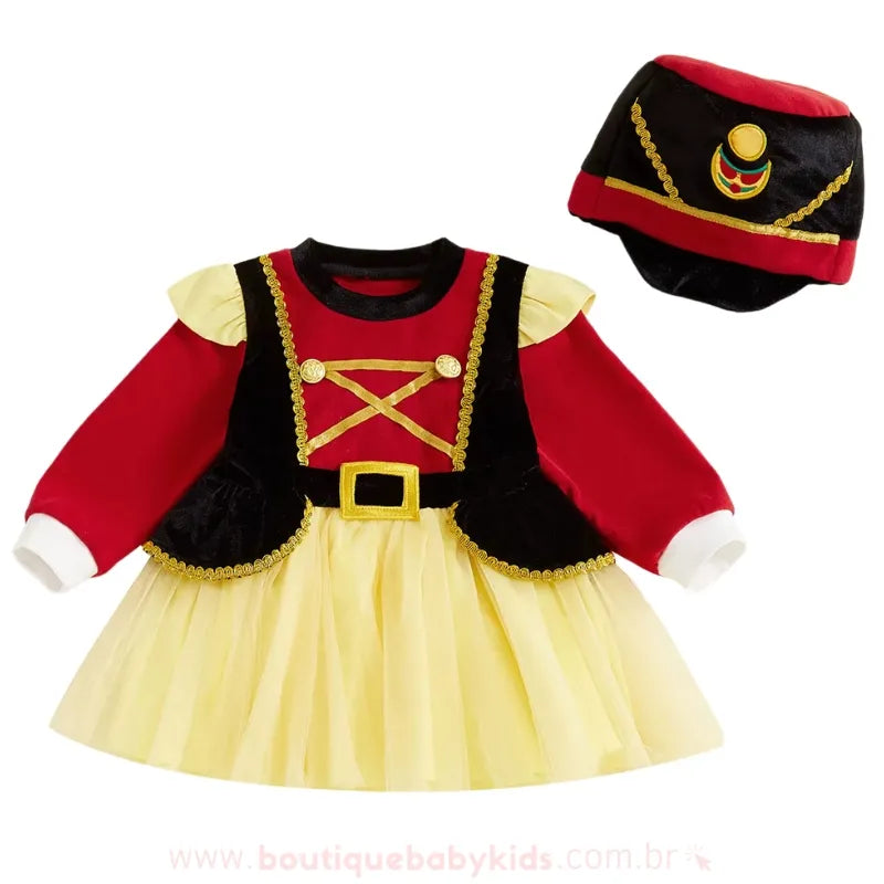 Vestido Infantil Fantasia Quebra-Nozes com Chapéu - Boutique Baby Kids