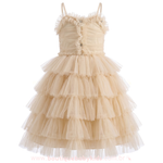 Vestido Infantil Fleur de Champagne Luxo em Tule para Festas - Boutique Baby Kids