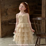 Vestido Infantil Fleur de Champagne Luxo em Tule para Festas - Boutique Baby Kids