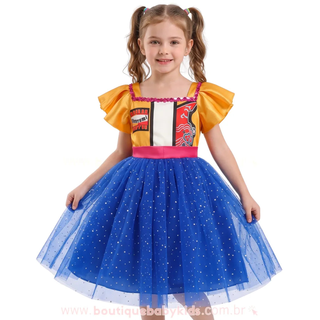 Vestido Infantil Fantasia Guerreiras do K-pop Rumi com Saia de Tule - Boutique Baby Kids