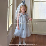 Vestido Infantil Estrelado Luar de Prata Balonê com Tule - Boutique Baby Kids