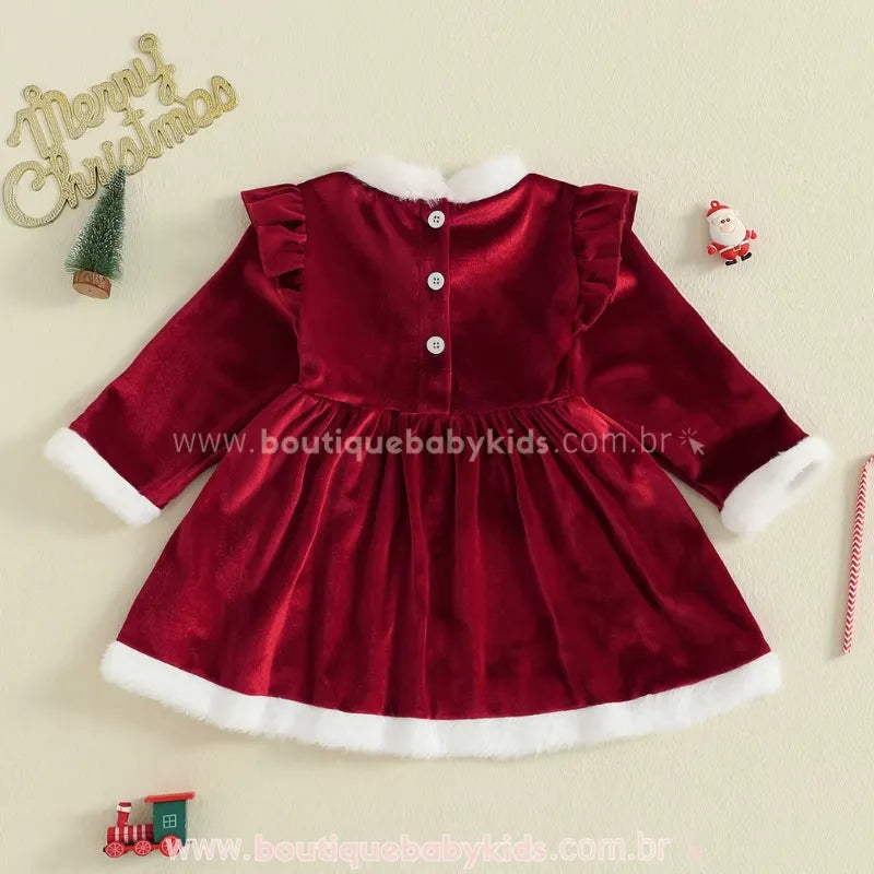 Vestido Infantil Natal Encantado do Papai Noel