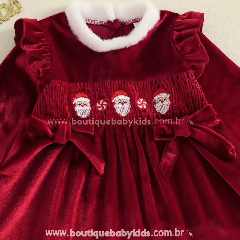 Vestido Infantil Natal Encantado do Papai Noel