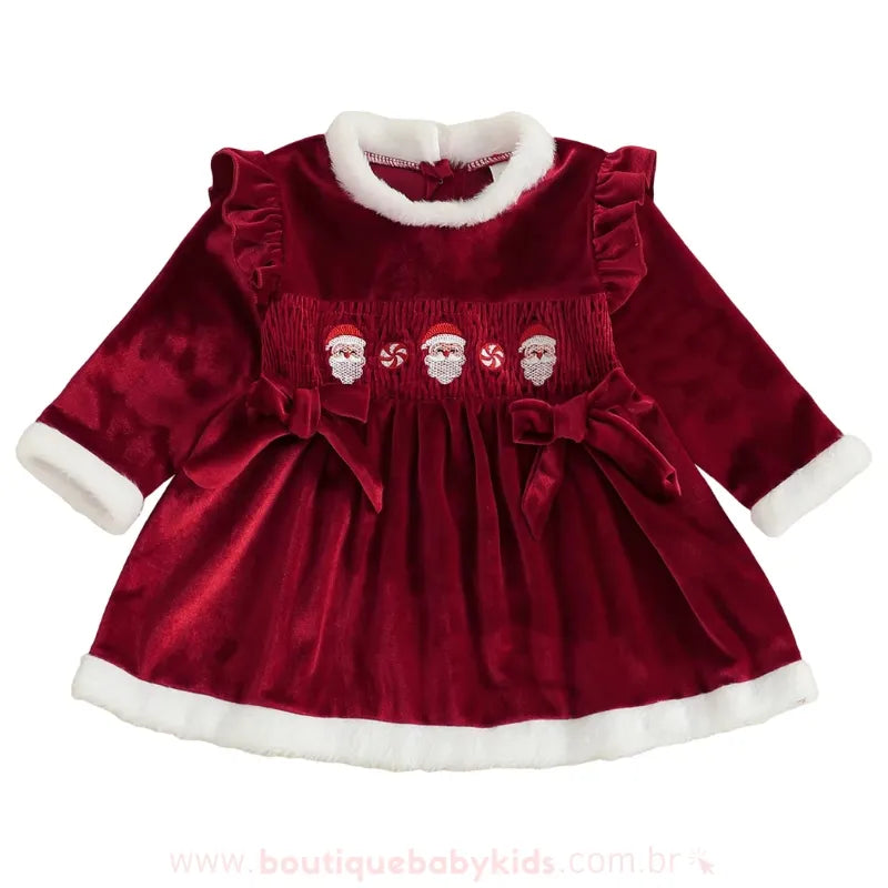 Vestido Infantil Natal Encantado do Papai Noel