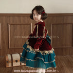 Vestido Infantil de Luxo Natal Imperial em Veludo - Boutique Baby Kids