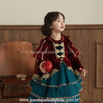 Vestido Infantil de Luxo Natal Imperial em Veludo - Boutique Baby Kids